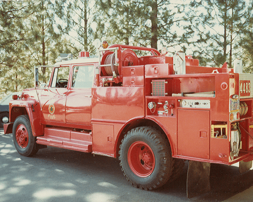 Back side of the model 12 vintage fire engine