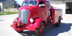 Red colored 1939 GMC COE Big Jimmy